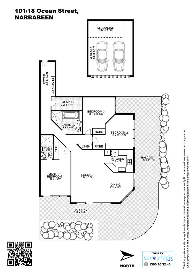 Floorplan of Homely apartment listing, 101/18 Ocean Street, Narrabeen NSW 2101