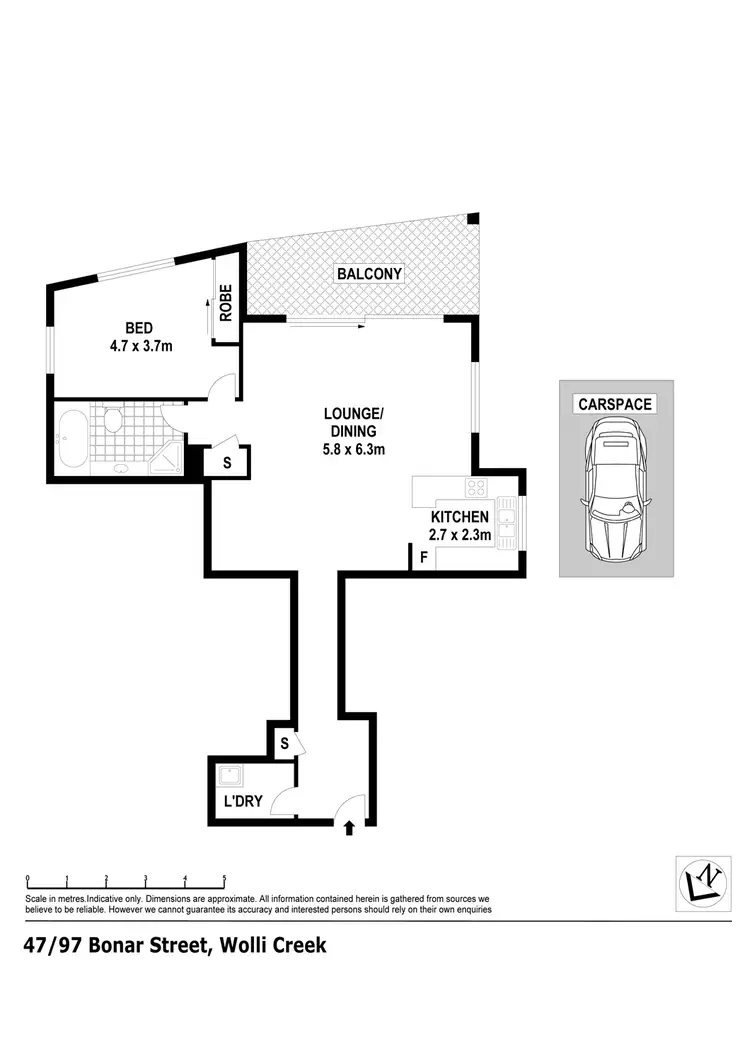 Floorplan of Homely apartment listing, 47/97 Bonar St, Wolli Creek NSW 2205