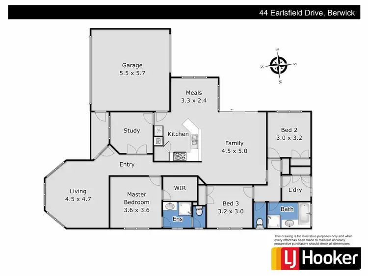 Floorplan of Homely house listing, 44 Earlsfield Drive, Berwick VIC 3806