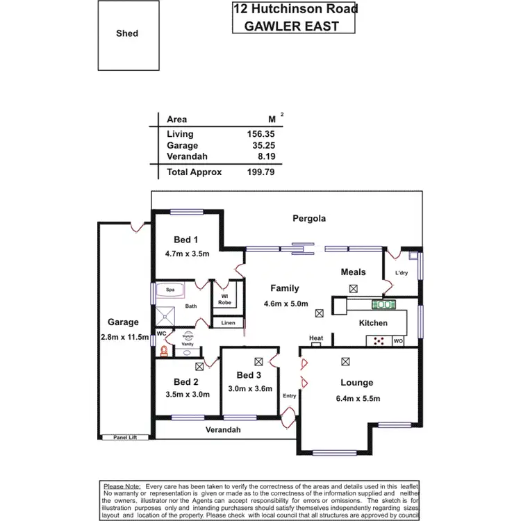Floorplan of Homely house listing, 12 Hutchinson Road, Gawler East SA 5118