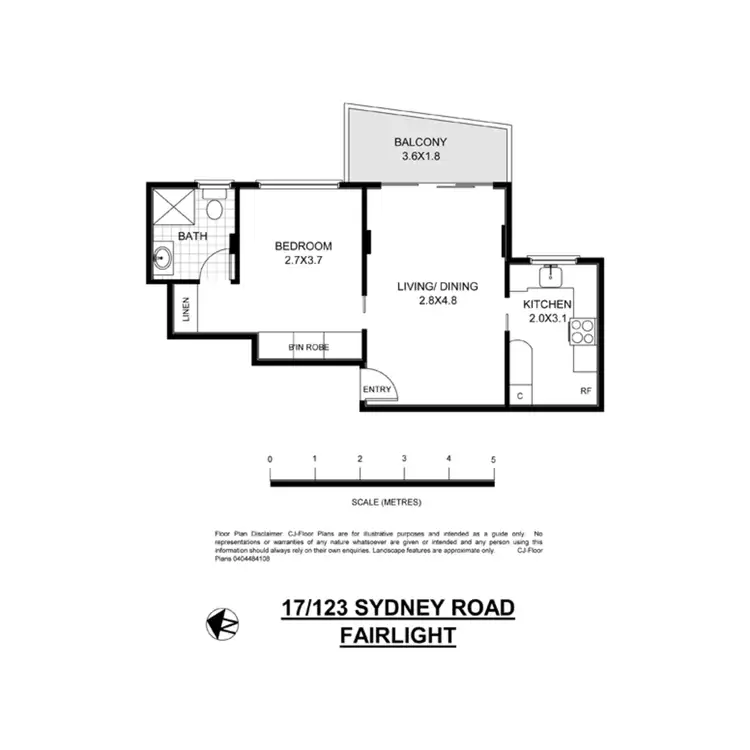 Floorplan of Homely apartment listing, 17/123 Sydney Road, Fairlight NSW 2094