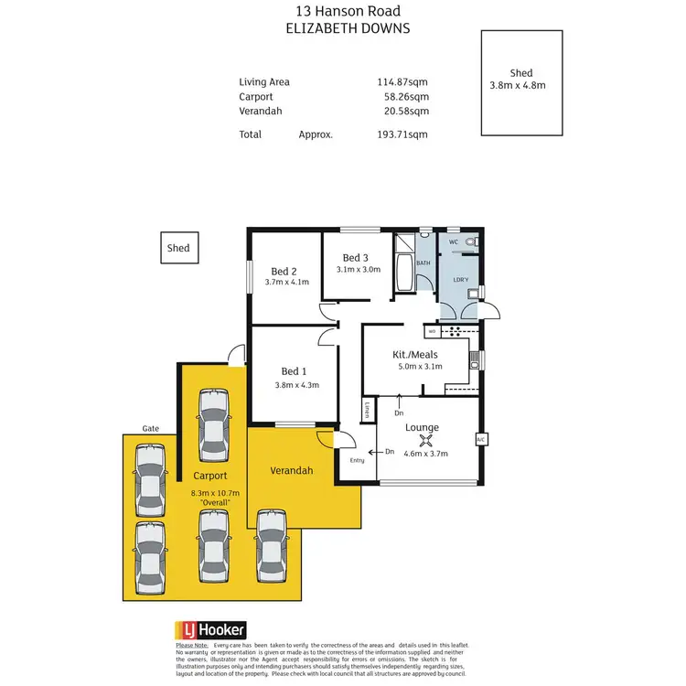 Floorplan of Homely house listing, 13 Hanson Road, Elizabeth Downs SA 5113