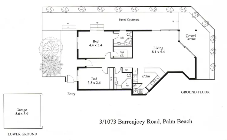 Floorplan of Homely unit listing, 3/1073 Barrenjoey Road, Palm Beach NSW 2108