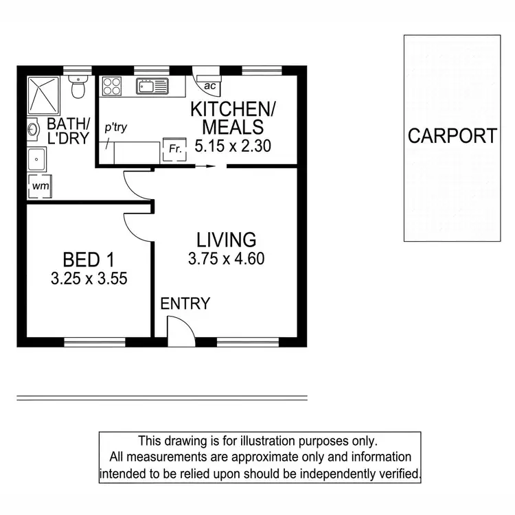 Floorplan of Homely unit listing, 2/77 Diagonal Road, Somerton Park SA 5044