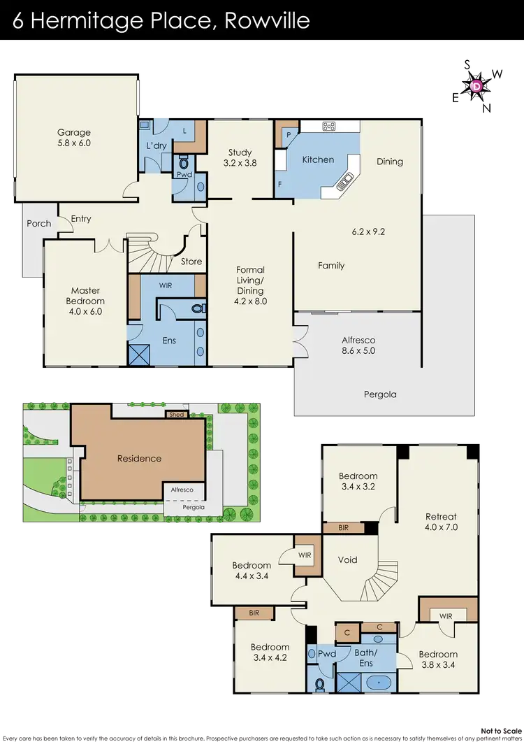 Floorplan of Homely house listing, 6 Hermitage Place, Rowville VIC 3178