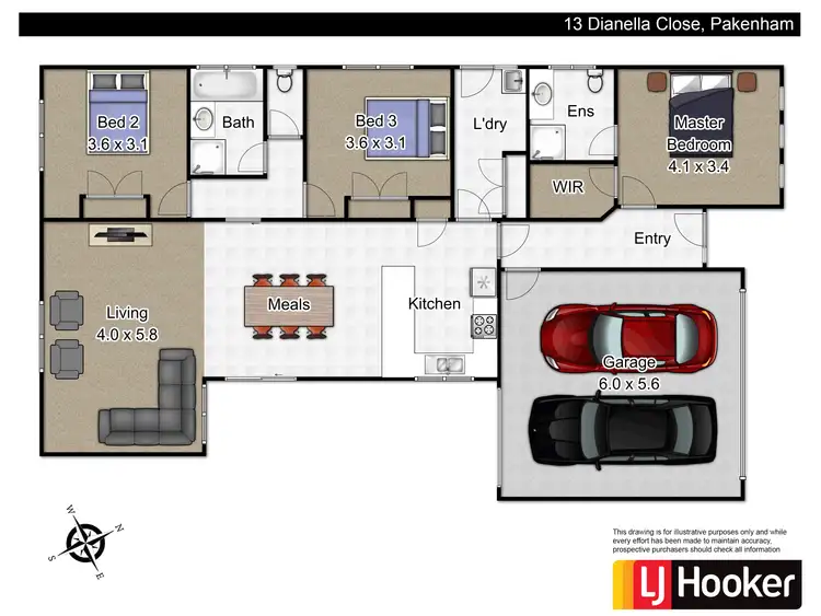 Floorplan of Homely house listing, 13 Dianella Close, Pakenham VIC 3810