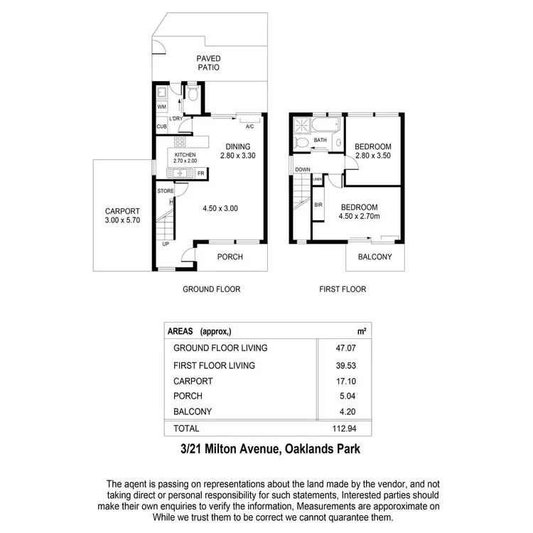 Floorplan of Homely townhouse listing, 3/21 Milton Street, Oaklands Park SA 5046