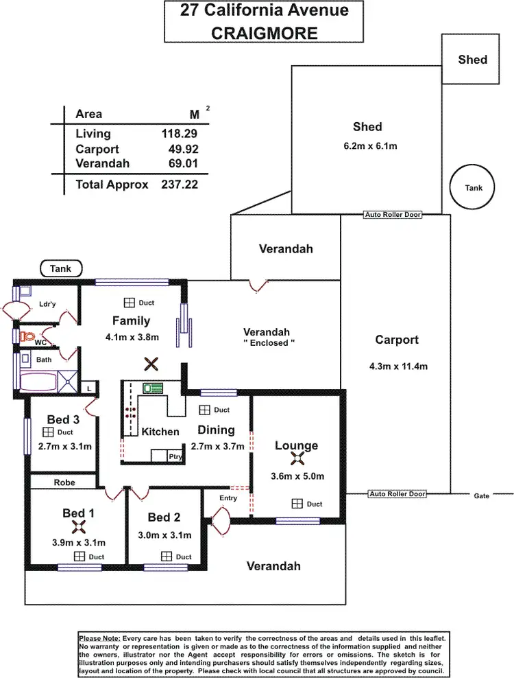 Floorplan of Homely house listing, 27 California Avenue, Craigmore SA 5114