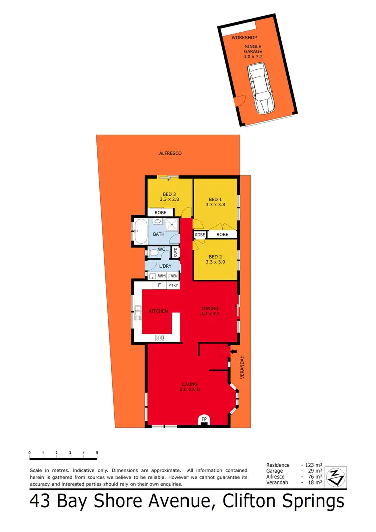 Floorplan of Homely house listing, 43 Bay Shore Avenue, Clifton Springs VIC 3222