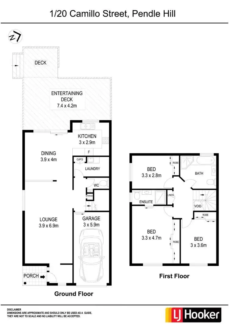 Floorplan of Homely townhouse listing, 1/20 Camillo Street, Pendle Hill NSW 2145
