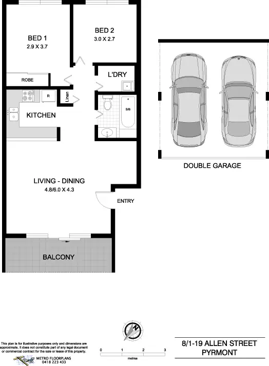 Floorplan of Homely apartment listing, 8/1-19 Allen Street, Pyrmont NSW 2009