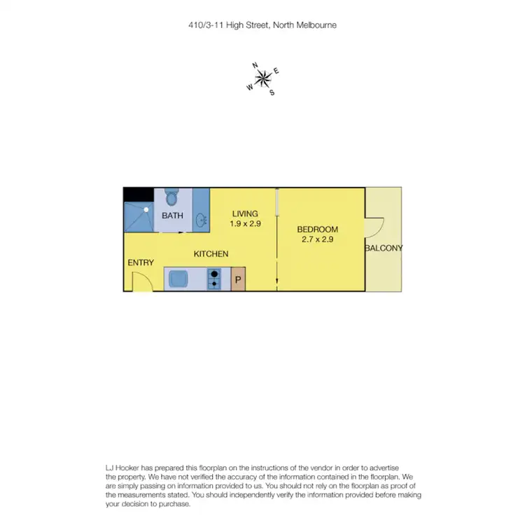 Floorplan of Homely apartment listing, 410/3-11 High Street, North Melbourne VIC 3051
