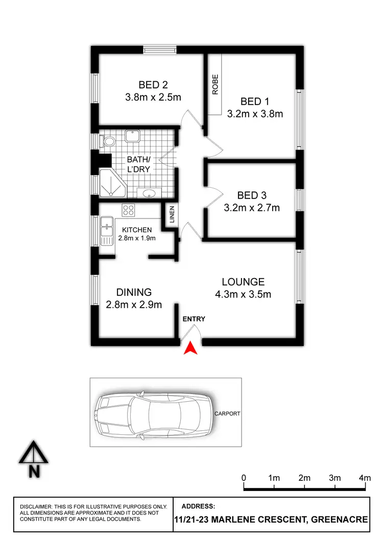 Floorplan of Homely apartment listing, 11/21-23 Marlene Crescent, Greenacre NSW 2190
