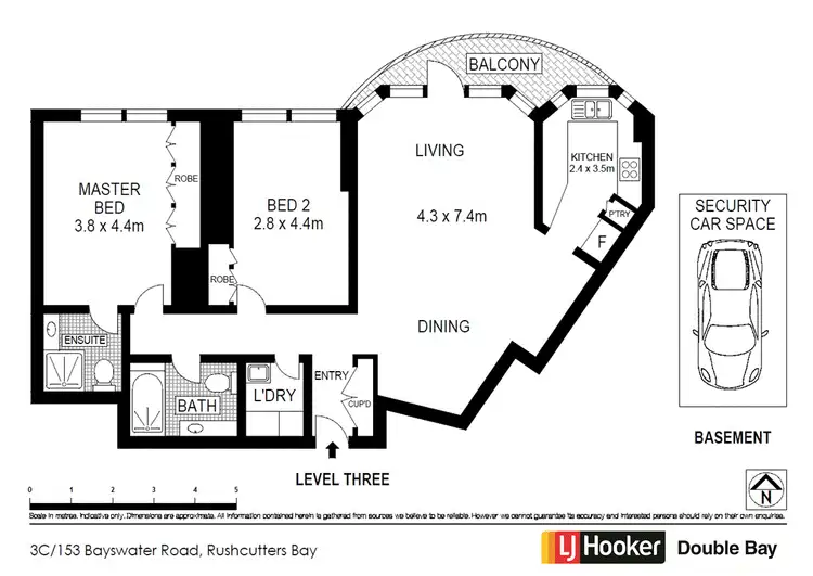 Floorplan of Homely apartment listing, 3C/153 Bayswater Road, Rushcutters Bay NSW 2011