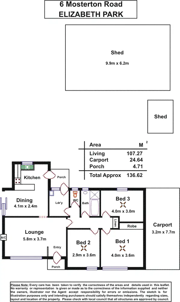 Floorplan of Homely house listing, 6 Mosterton Road, Elizabeth Park SA 5113