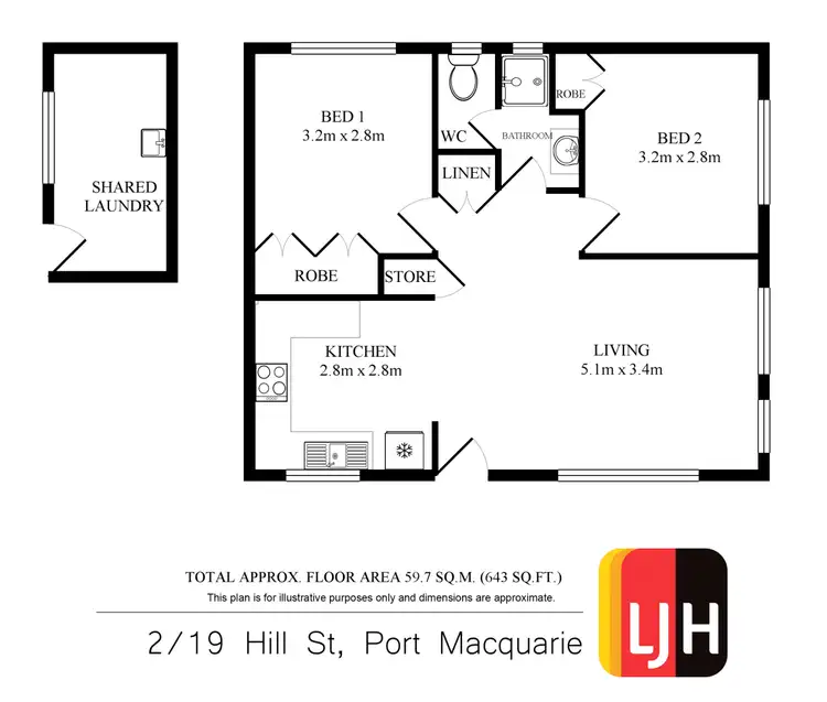 Floorplan of Homely apartment listing, 2/19 Hill Street, Port Macquarie NSW 2444