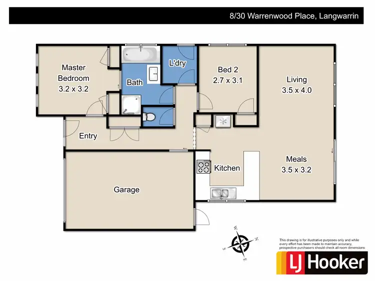 Floorplan of Homely unit listing, 8/30 Warrenwood Place, Langwarrin VIC 3910