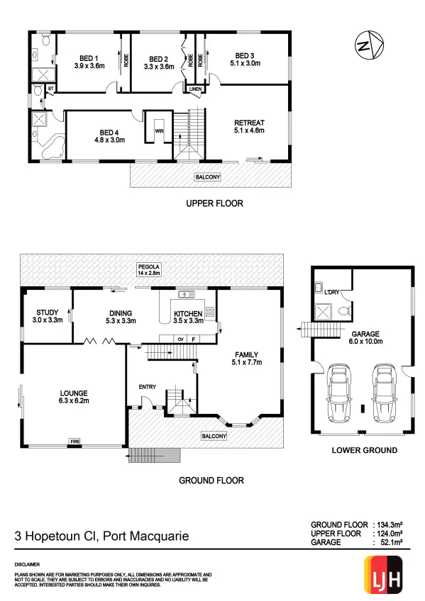 Floorplan of Homely house listing, 3 Hopetoun Close, Port Macquarie NSW 2444