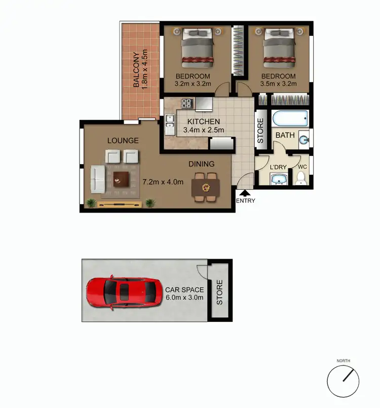 Floorplan of Homely apartment listing, 2/4 Heard Street, Mawson ACT 2607