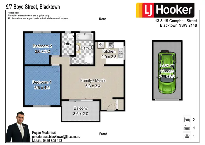 Floorplan of Homely unit listing, 9/7 Boyd Street, Blacktown NSW 2148