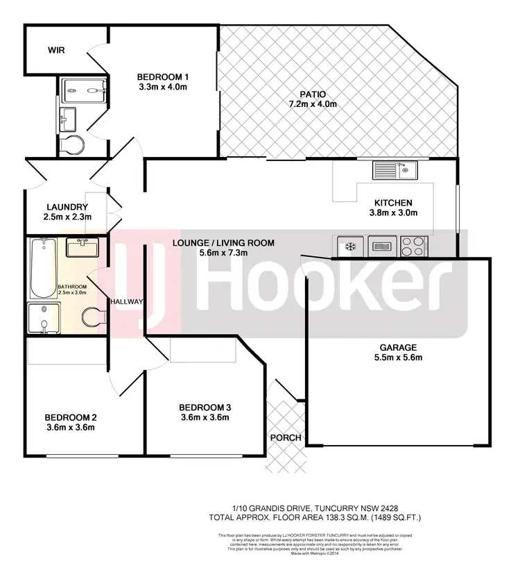 Floorplan of Homely villa listing, 1/10 Grandis Drive, Tuncurry NSW 2428