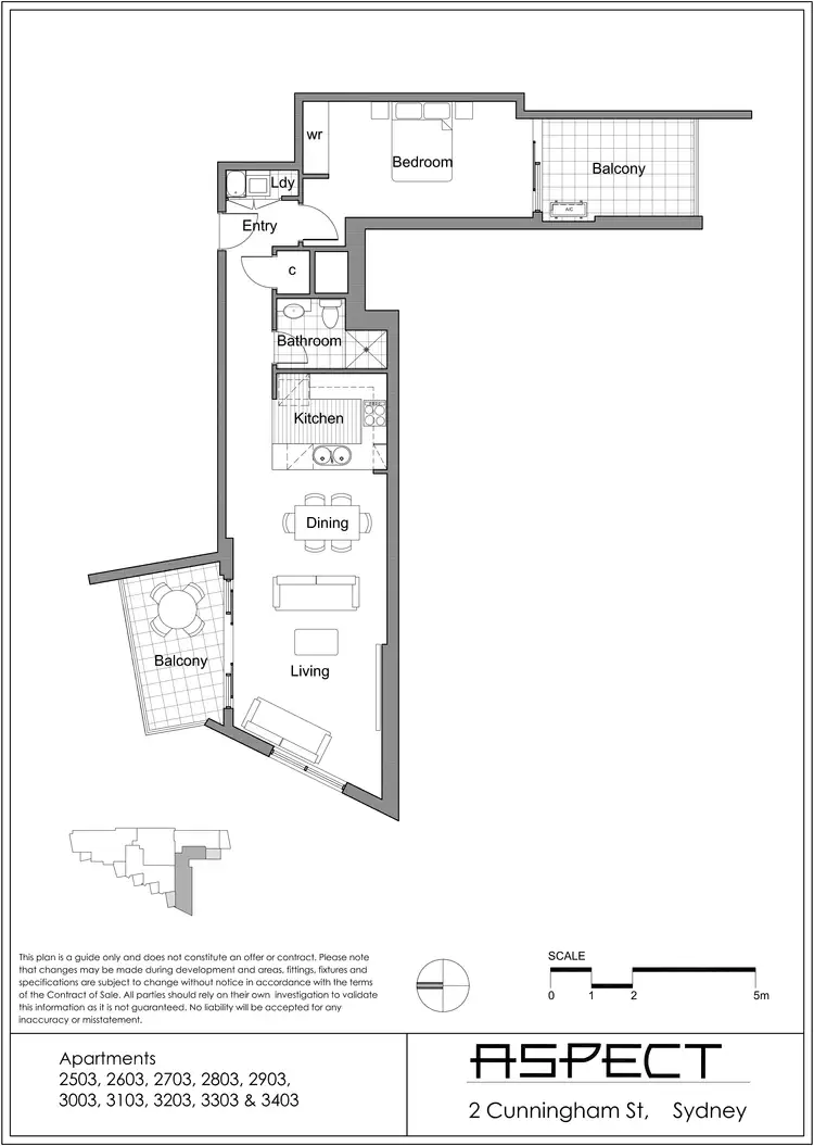 Floorplan of Homely apartment listing, 2 Cunningham St, Sydney NSW 2000