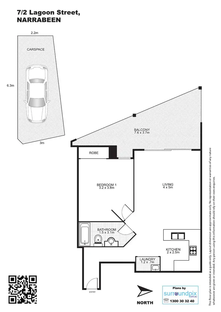 Floorplan of Homely unit listing, 7/2 Lagoon Street, Narrabeen NSW 2101