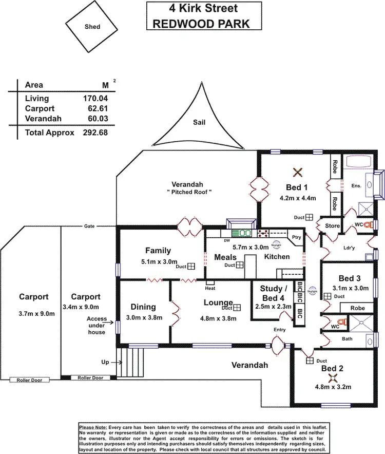 Floorplan of Homely house listing, 4 Kirk Street, Redwood Park SA 5097