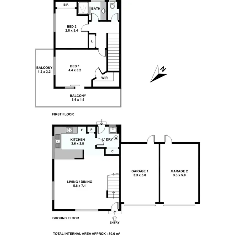 Floorplan of Homely unit listing, 1/76 Brighton Street, Biggera Waters QLD 4216