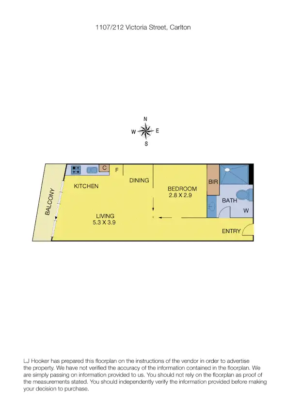 Floorplan of Homely apartment listing, 1107/6 Leicester Street, Carlton VIC 3053