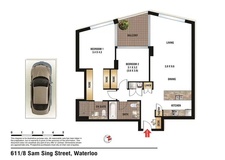 Floorplan of Homely apartment listing, 611/8 Sam Sing Street, Waterloo NSW 2017