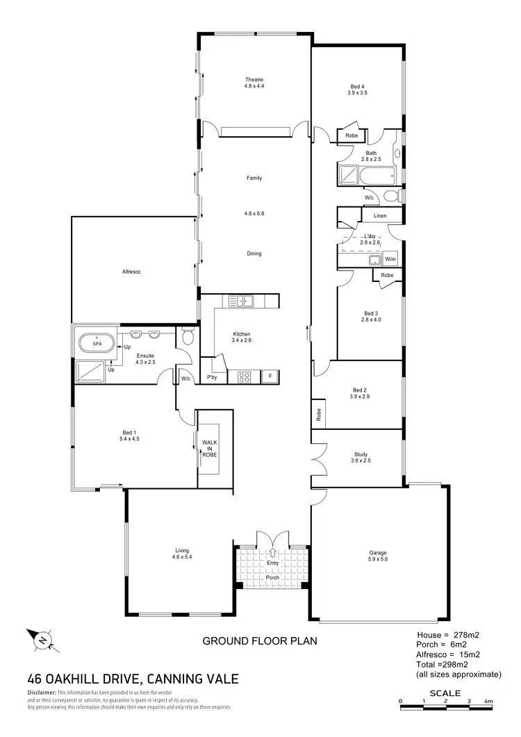 Floorplan of Homely house listing, 46 Oakhill Drive, Canning Vale WA 6155