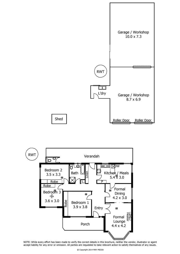 Floorplan of Homely studio listing, 1 Glen Eira Street, Woodville South SA 5011