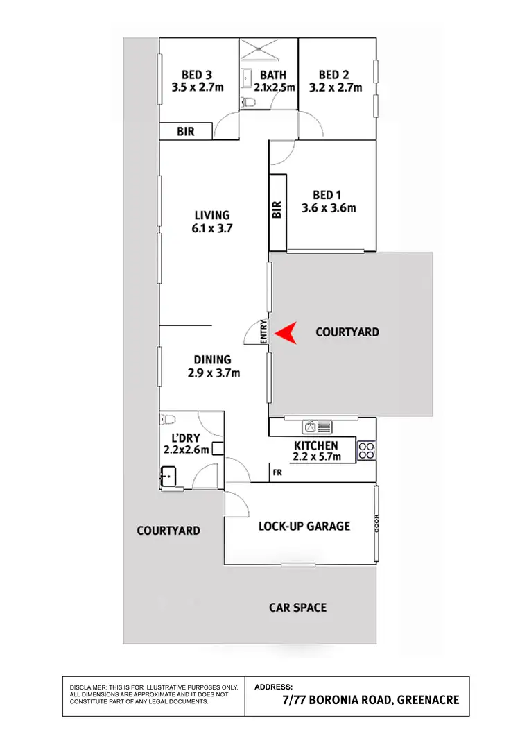 Floorplan of Homely villa listing, 7/77 Boronia Road, Greenacre NSW 2190