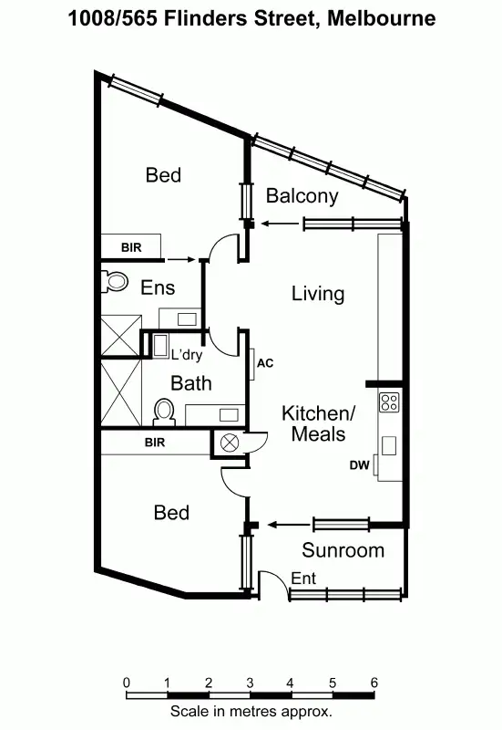 Floorplan of Homely apartment listing, 1008/565 Flinders Street, Melbourne (cbd) VIC 3000
