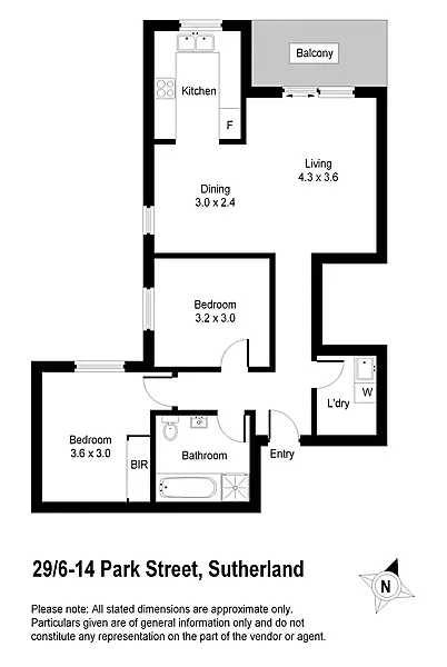 Floorplan of Homely unit listing, 29/6-14 Park Street, Sutherland NSW 2232