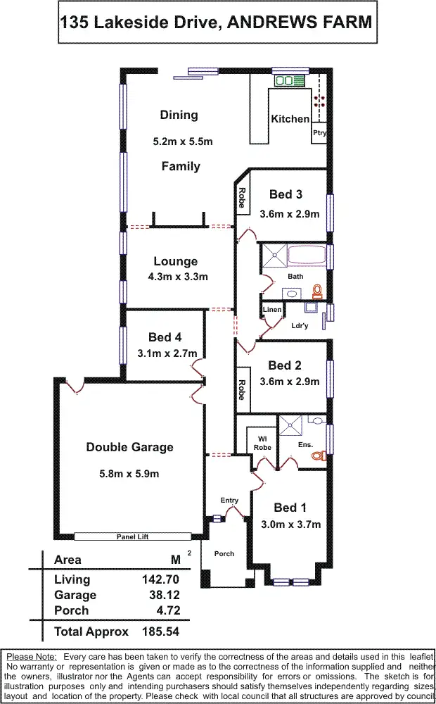 Floorplan of Homely villa listing, 135 Lakeside Drive, Andrews Farm SA 5114