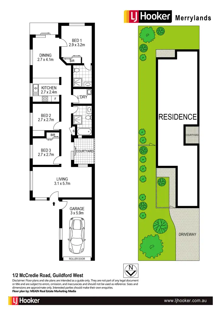 Floorplan of Homely villa listing, 1/2 McCredie Road, Guildford NSW 2161