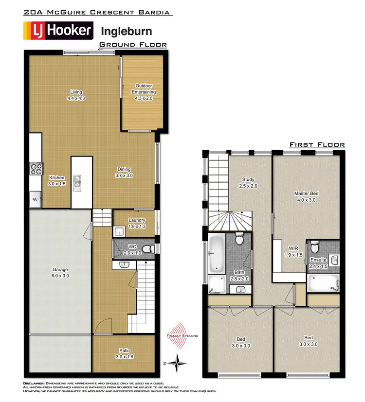 Floorplan of Homely semi-detached listing, 20A McGuire Crescent, Denham Court NSW 2565