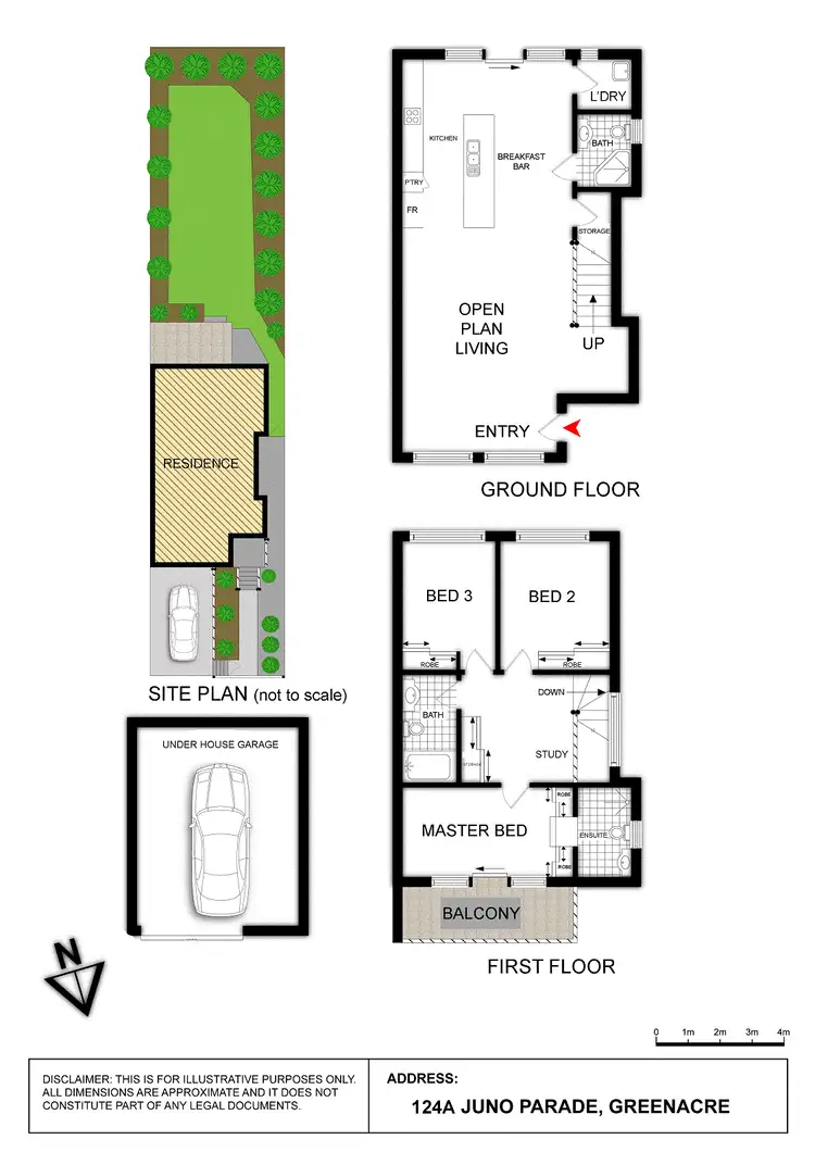 Floorplan of Homely semi-detached listing, 124A Juno Parade, Greenacre NSW 2190