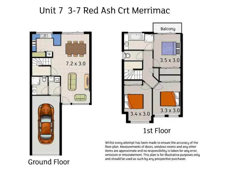 Floorplan of Homely unit listing, 7/3-7 Red Ash Court, Merrimac QLD 4226
