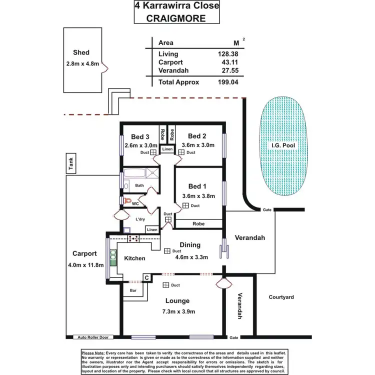 Floorplan of Homely house listing, 4 Karrawirra Close, Craigmore SA 5114