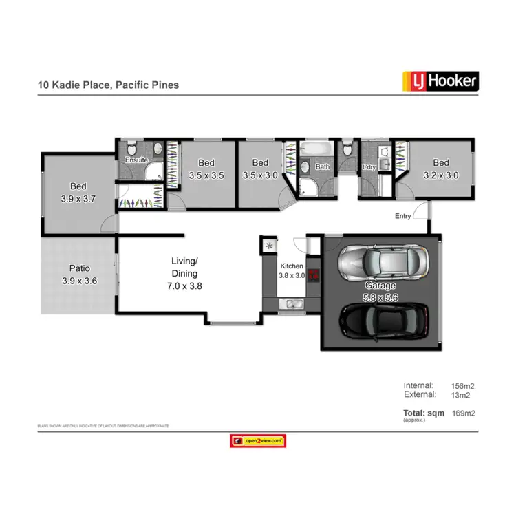 Floorplan of Homely house listing, 10 Kadie Place, Pacific Pines QLD 4211
