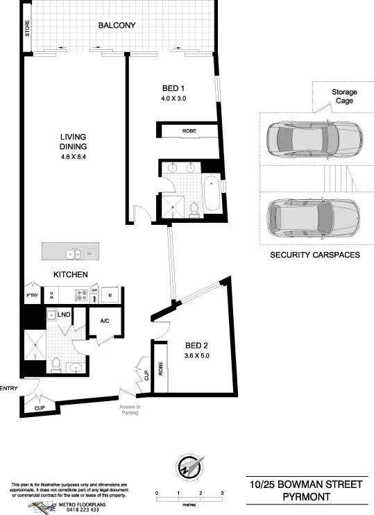 Floorplan of Homely apartment listing, 10/25 Bowman Street, Pyrmont NSW 2009