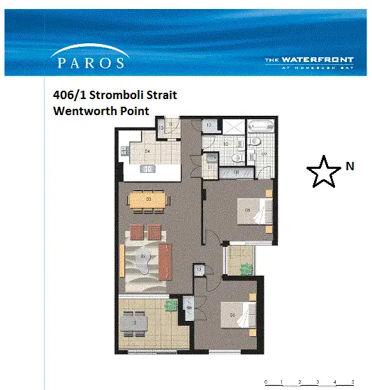 Floorplan of Homely apartment listing, 406/1 Stromboli Strait, Wentworth Point NSW 2127