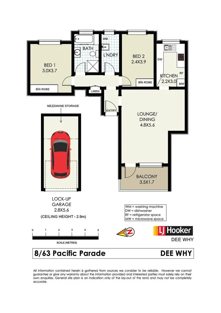 Floorplan of Homely unit listing, 8/63 Pacific Parade, Dee Why NSW 2099
