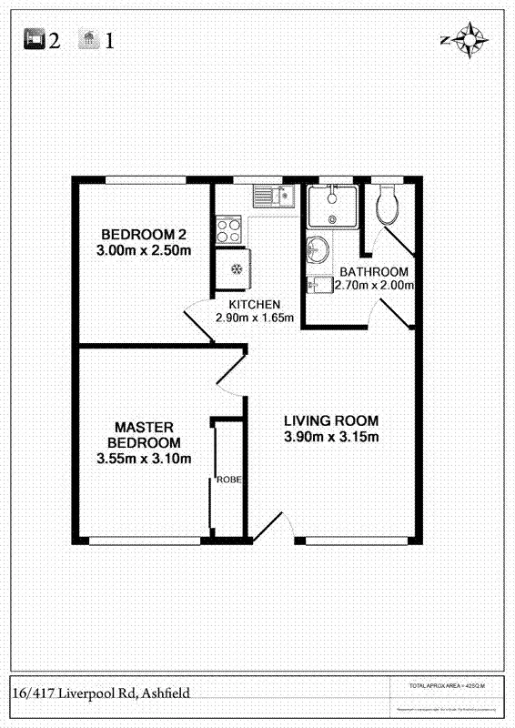 Floorplan of Homely unit listing, 16/417 Liverpool Road, Ashfield NSW 2131