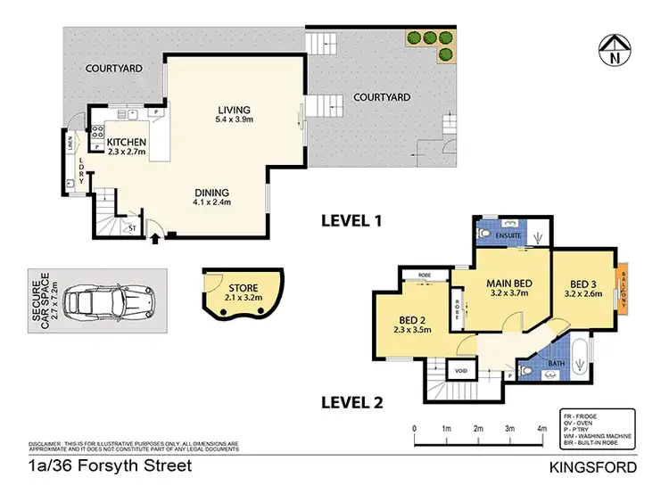 Floorplan of Homely townhouse listing, 1A/36 Forsyth Street, Kingsford NSW 2032