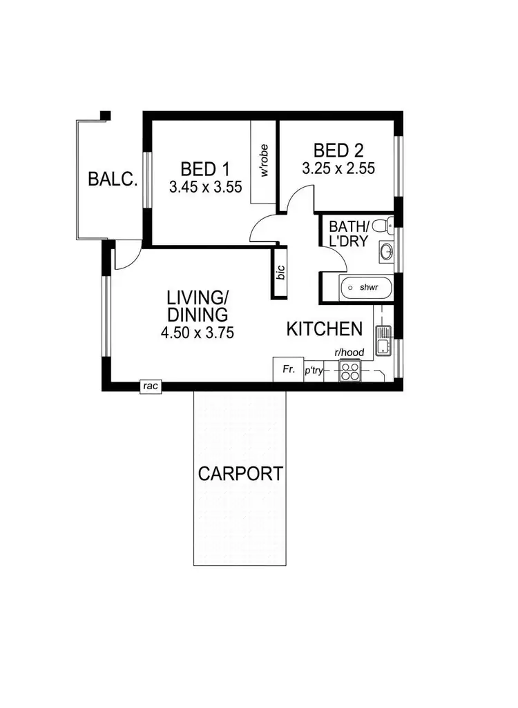 Floorplan of Homely unit listing, 3/584 Brighton Road, South Brighton SA 5048