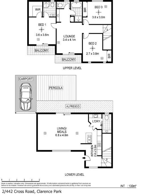 Floorplan of Homely townhouse listing, 2/442 Cross Road, Clarence Park SA 5034